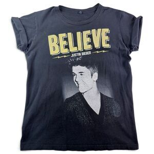 justin bieber believe live 2013 tour graphic concert tee shirt black medium